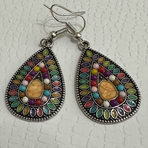 Beautiful Rainbow boho drop earrings!